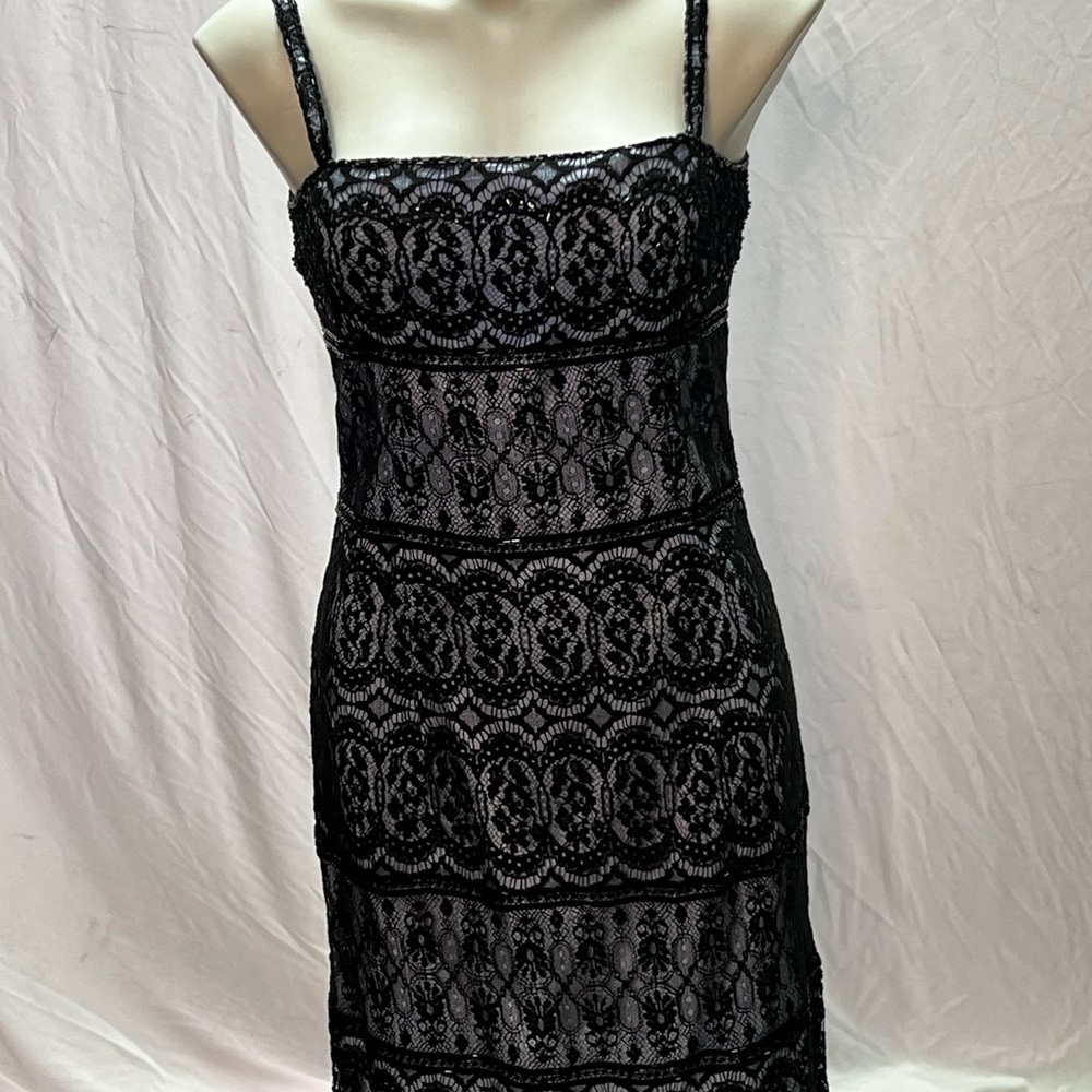 Elegant Black Lace Beaded Dress by Richard Warren